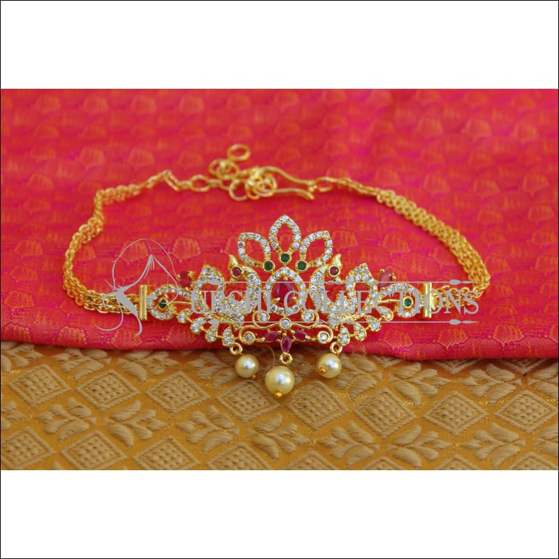 BEAUTIFUL GOLD PLATED CZ PEACOCK ARMLET M35 - BAJU BAND