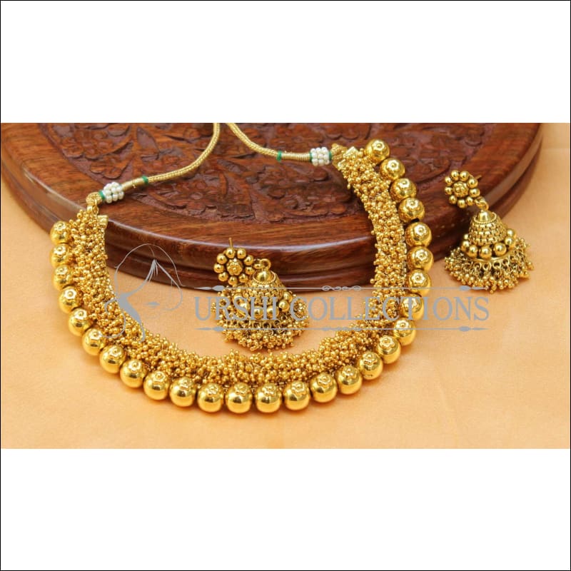 Beautiful Gold Plated Necklace Set UC-NEW1496 - Necklace Set