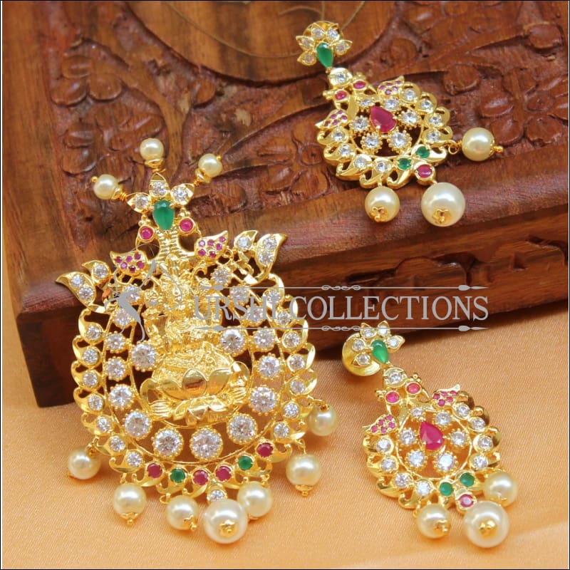 Beautiful Lakshmi CZ Pendant Set UC-NEW893 - Multi - Pendant Set