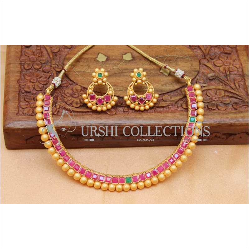 Beautiful Matte Finish Necklace Set UC-NEW1194 - Multi - Necklace Set