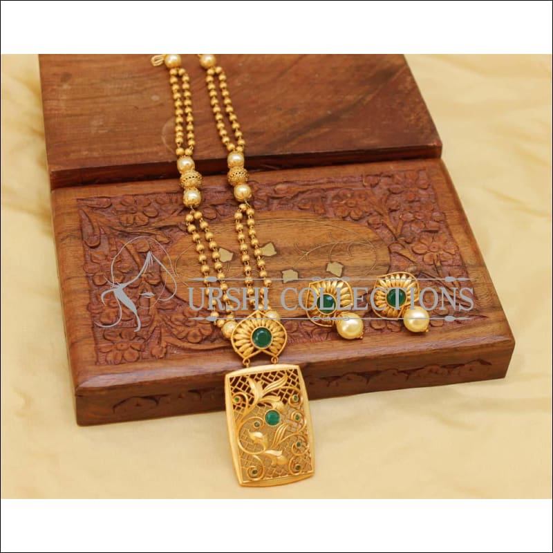 Beautiful Matte Finish Necklace Set UC-NEW373 - Green - Necklace Set