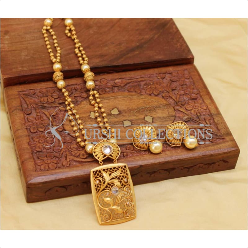 Beautiful Matte Finish Necklace Set UC-NEW373 - White - Necklace Set