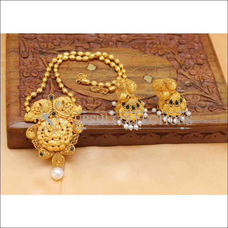 Beautiful Matte Finish Peacock Pendant Set UC-NEW1145 - Blue - Pendant Set