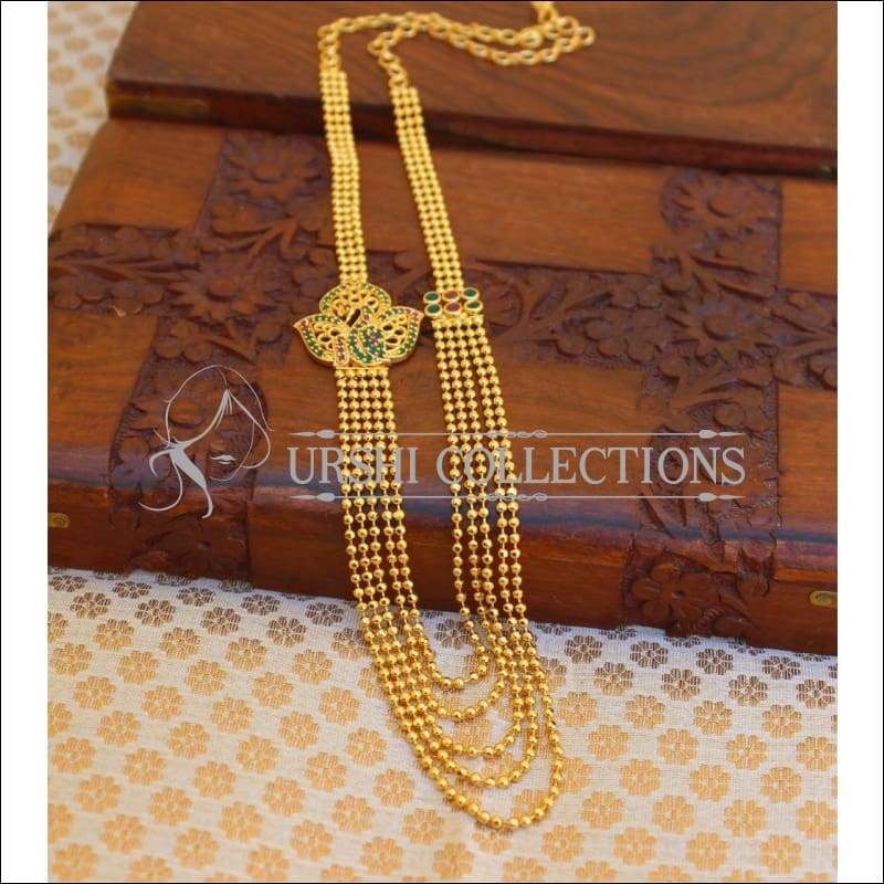 Beautiful Multi Color Gold Necklace Set UC-NEW46 - red and green - Necklace Set