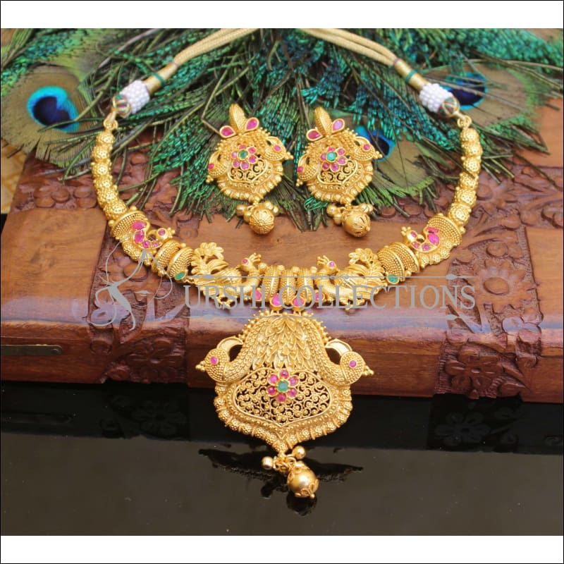 Beautiful one gram gold plated necklace set M11 - Necklace Set