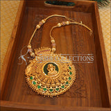 Big pendant kerala traditional gold plated necklace M257 - Necklace Set