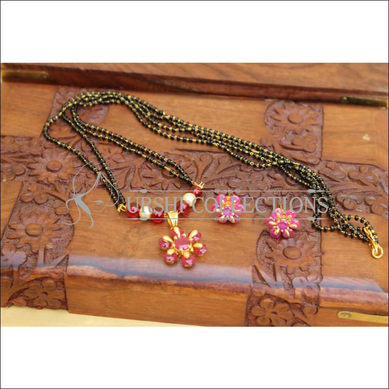 DESIGNER BLACK BEAD NECKLACE SET UC-NEW2898 - Mangalsutra