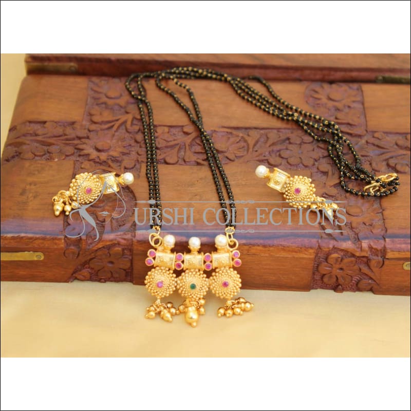 DESIGNER BLACK BEAD NECKLACE SET UC-NEW3093 - Mangalsutra