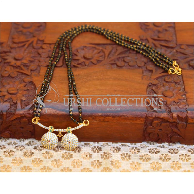 Designer Black Beads CZ Necklace Set UC-NEW1948 - Multi - Mangalsutra