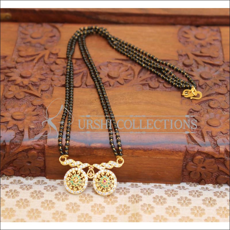 Designer Black Beads CZ Necklace Set UC-NEW1951 - Multy - Mangalsutra