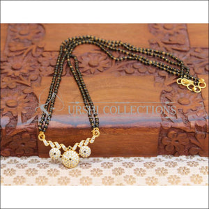 Designer Black Beads CZ Necklace Set UC-NEW1954 - Black - Mangalsutra