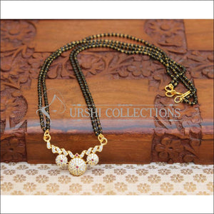 Designer Black Beads CZ Necklace Set UC-NEW1954 - Ruby - Mangalsutra