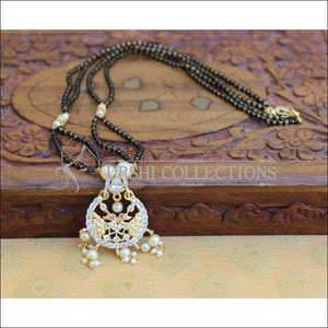Designer Black Beads Necklace Set UC-NEW781 - White - Mangalsutra