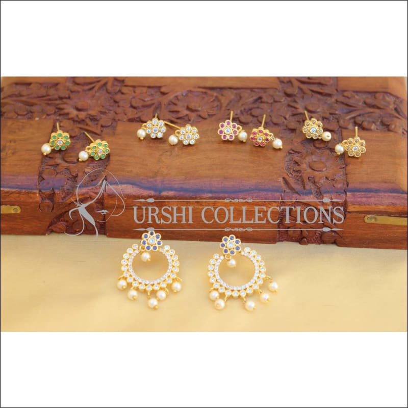 DESIGNER CZ CHANGABLE EARRINGS UTV699 - Earrings