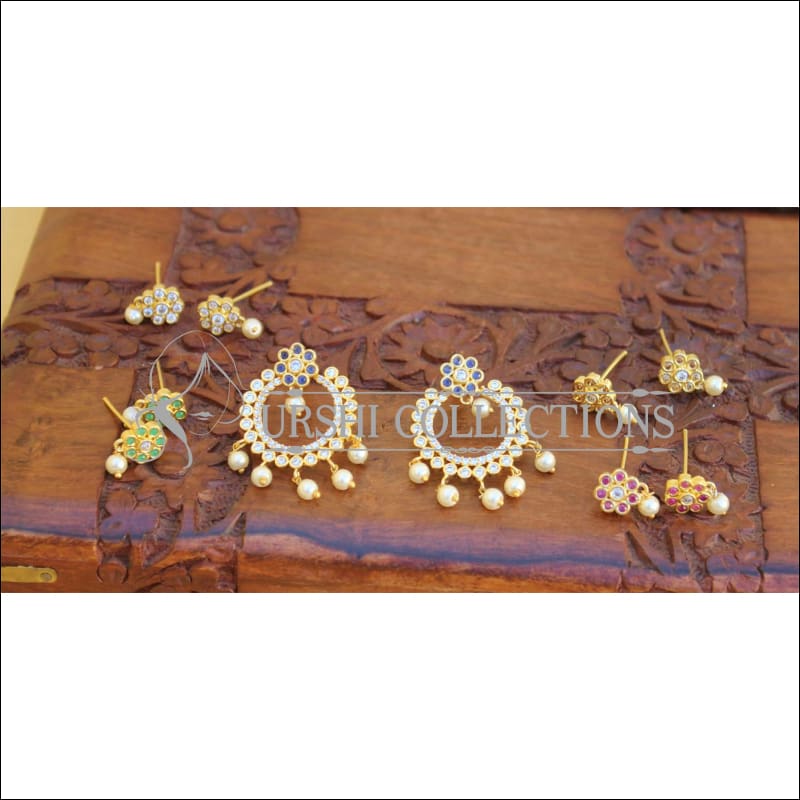 DESIGNER CZ CHANGABLE EARRINGS UTV699 - Earrings