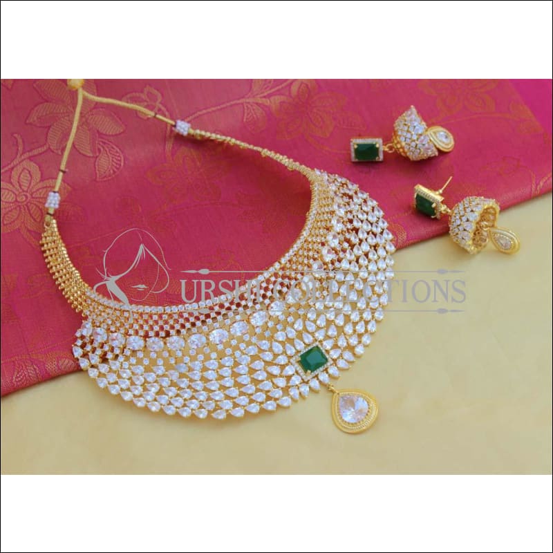 Designer CZ Choker Set UC-NEW1654 - Necklace Set