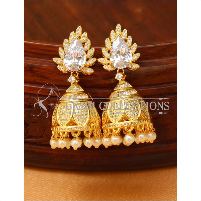 Designer CZ Earrings Set UC-NEW1421 - White - Earrings