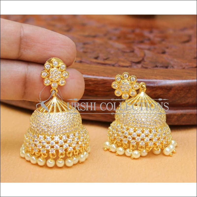 Designer CZ Earrings Set UC-NEW2244 - White - Earrings