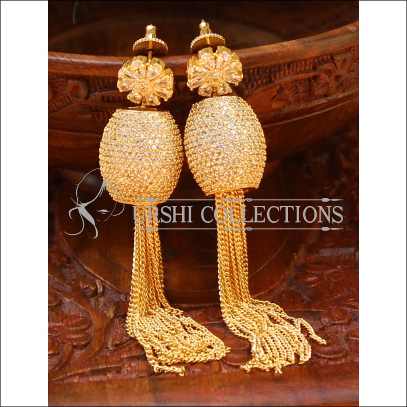 Designer CZ Earrings UC-NEW478 - White - Earrings