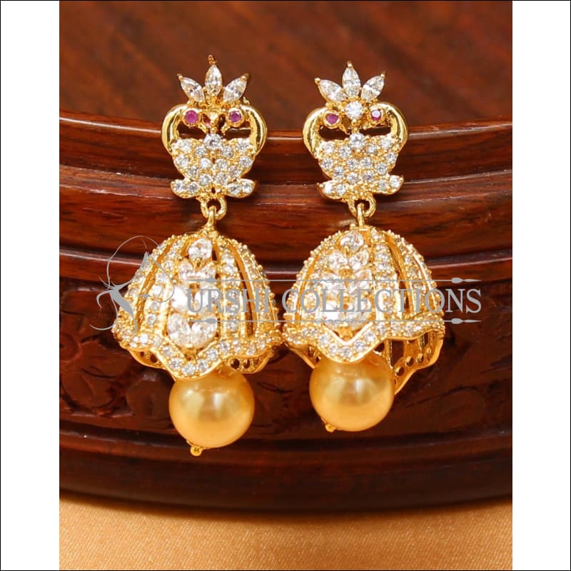 Designer CZ Earrings UC-NEW486 - White - Earrings