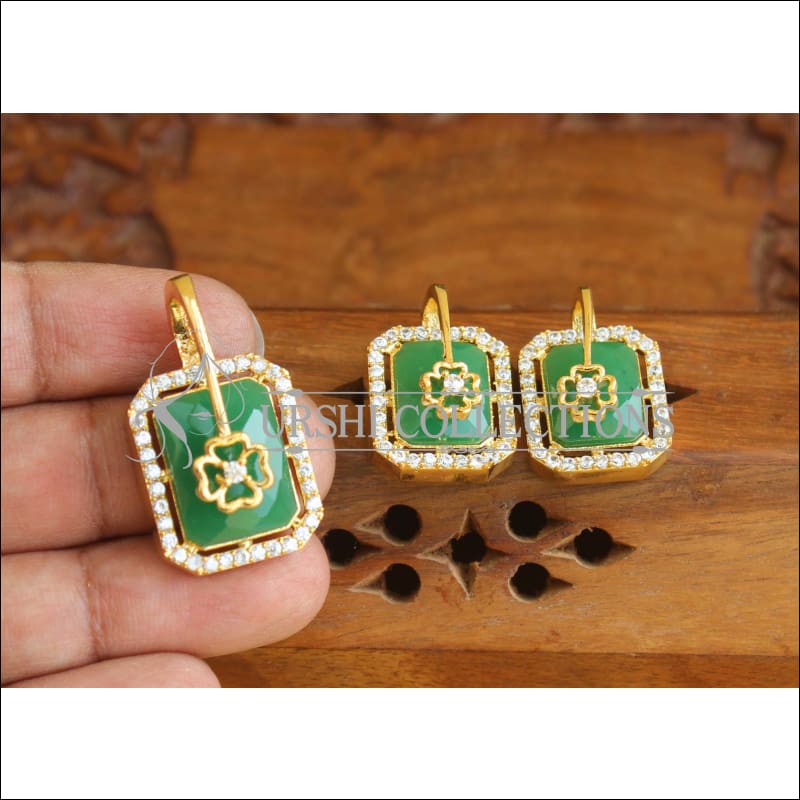 Designer CZ Gold plated pendant set M528 - Pendant Set