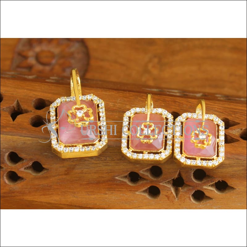 Designer CZ Gold plated pendant set M529 - Pendant Set