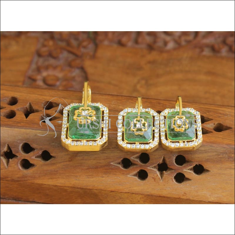 Designer CZ Gold plated pendant set M532 - Pendant Set