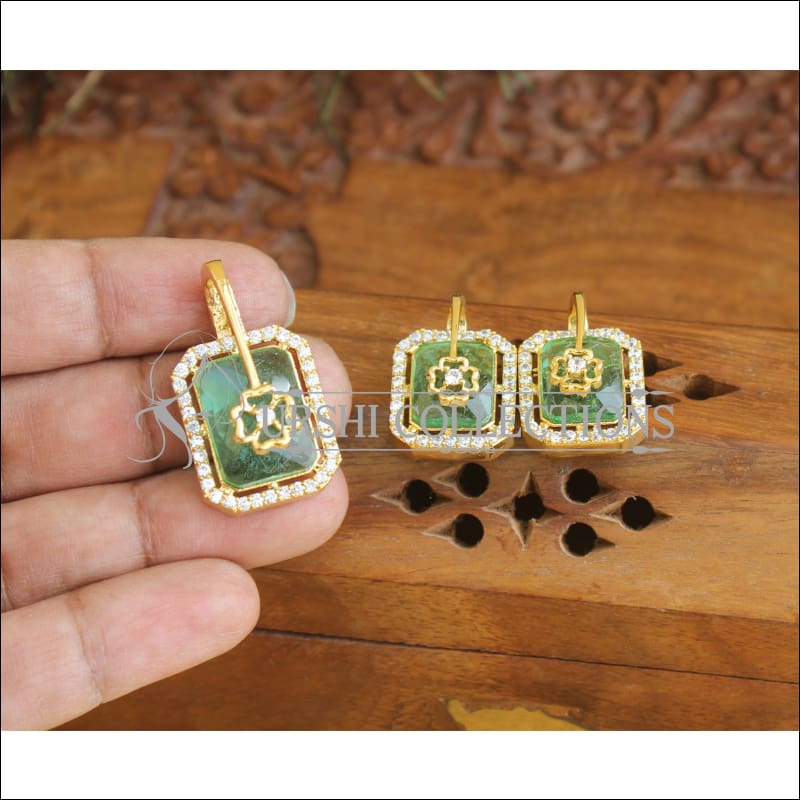 Designer CZ Gold plated pendant set M532 - Pendant Set