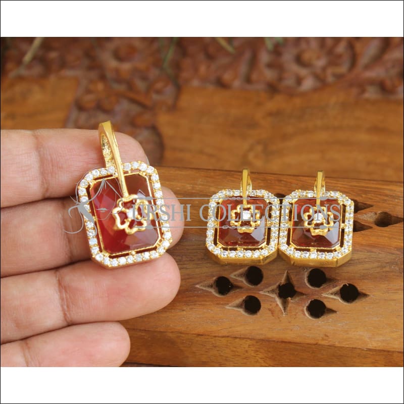 Designer CZ Gold plated pendant set M533 - Pendant Set