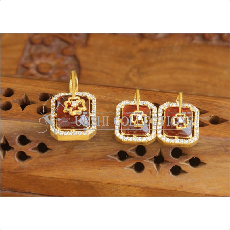 Designer CZ Gold plated pendant set M533 - Pendant Set