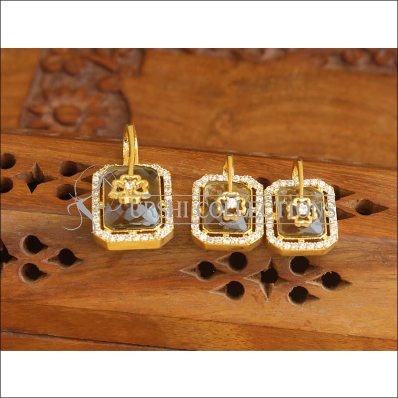 Designer CZ Gold plated pendant set M534 - Pendant Set