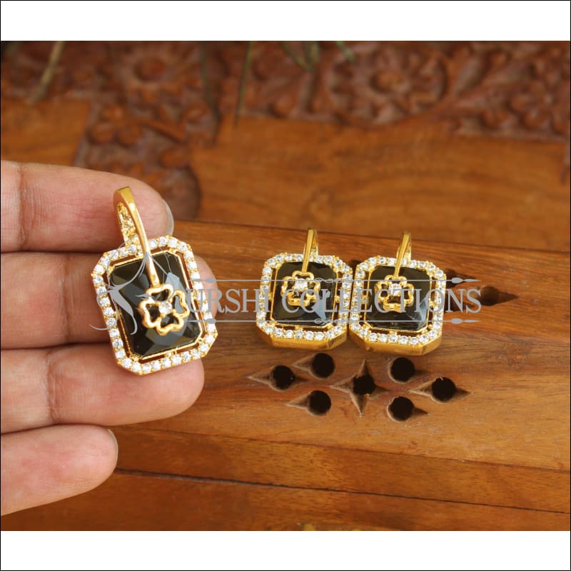 Designer CZ Gold plated pendant set M535 - Pendant Set