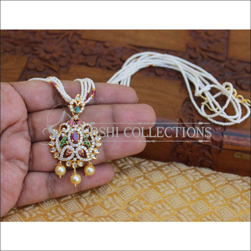 DESIGNER CZ GOLD PLATED PENDANT UTV229 - Pendant Set