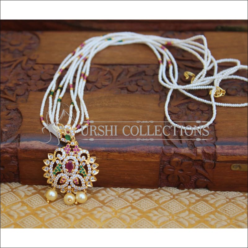 DESIGNER CZ GOLD PLATED PENDANT UTV229 - Pendant Set