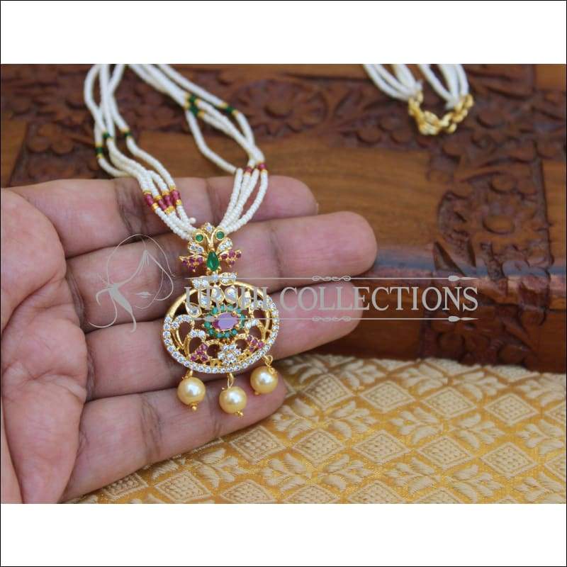 DESIGNER CZ GOLD PLATED PENDANT UYV233 - Pendant Set