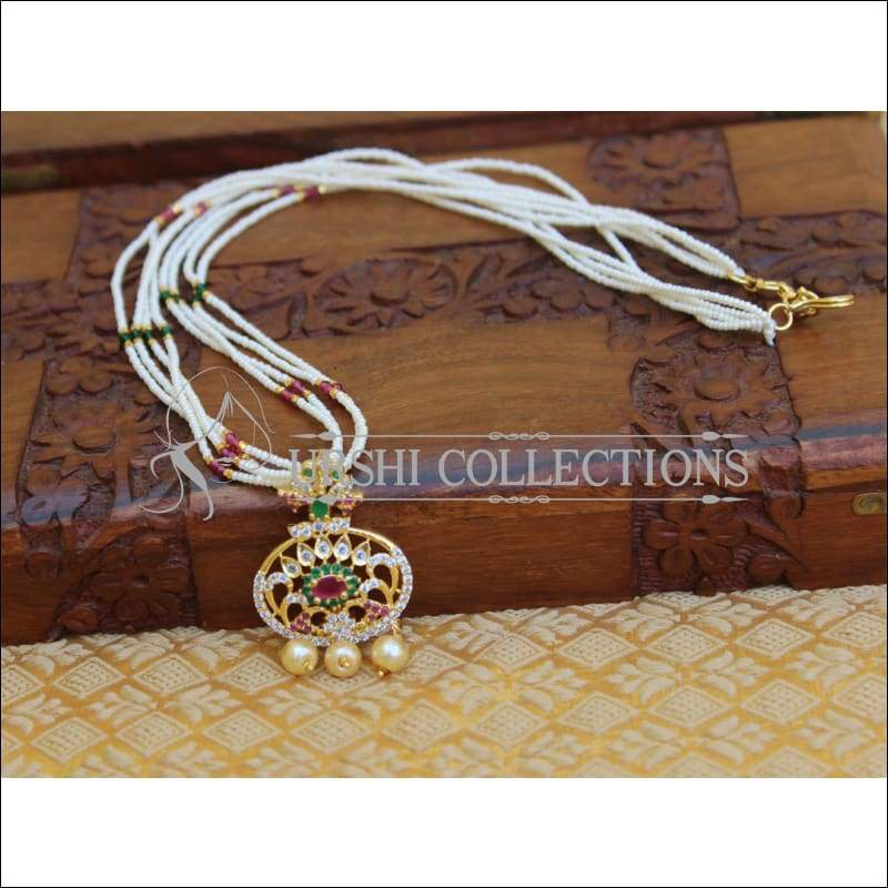 DESIGNER CZ GOLD PLATED PENDANT UYV233 - Pendant Set