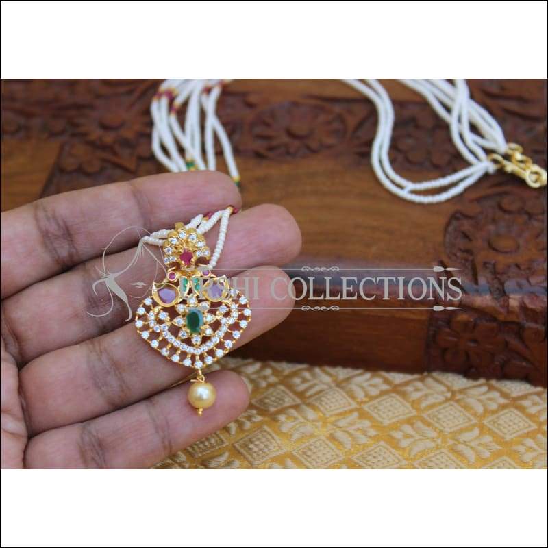 DESIGNER CZ GOLD PLATED PENDANT UYV234 - Pendant Set