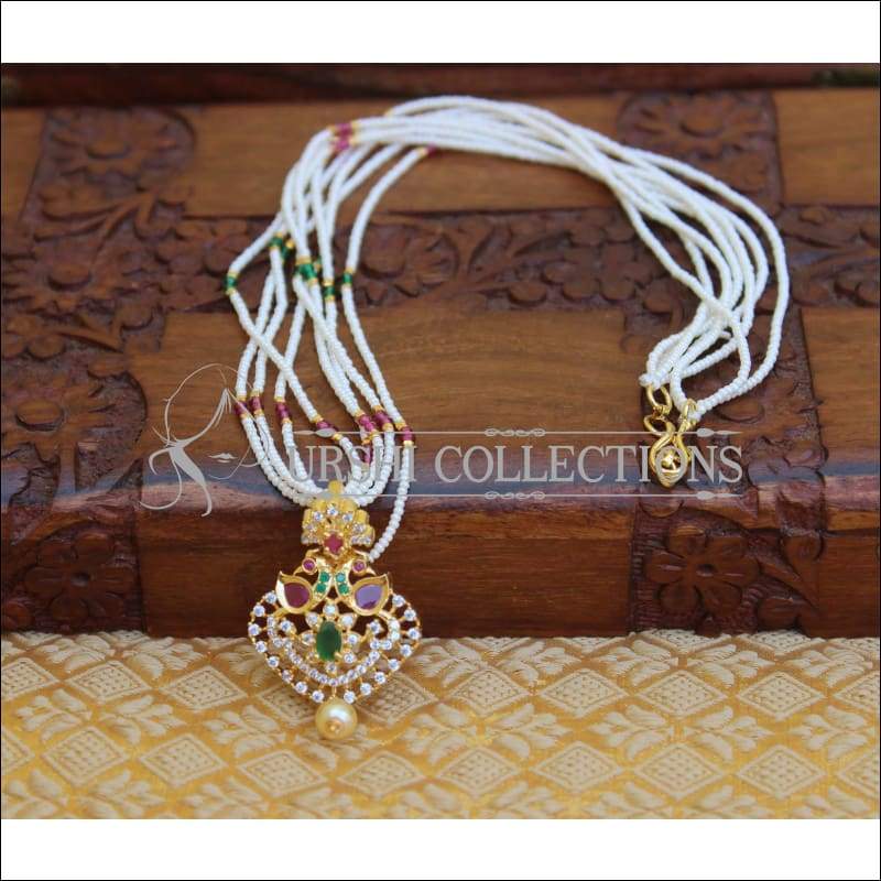 DESIGNER CZ GOLD PLATED PENDANT UYV234 - Pendant Set