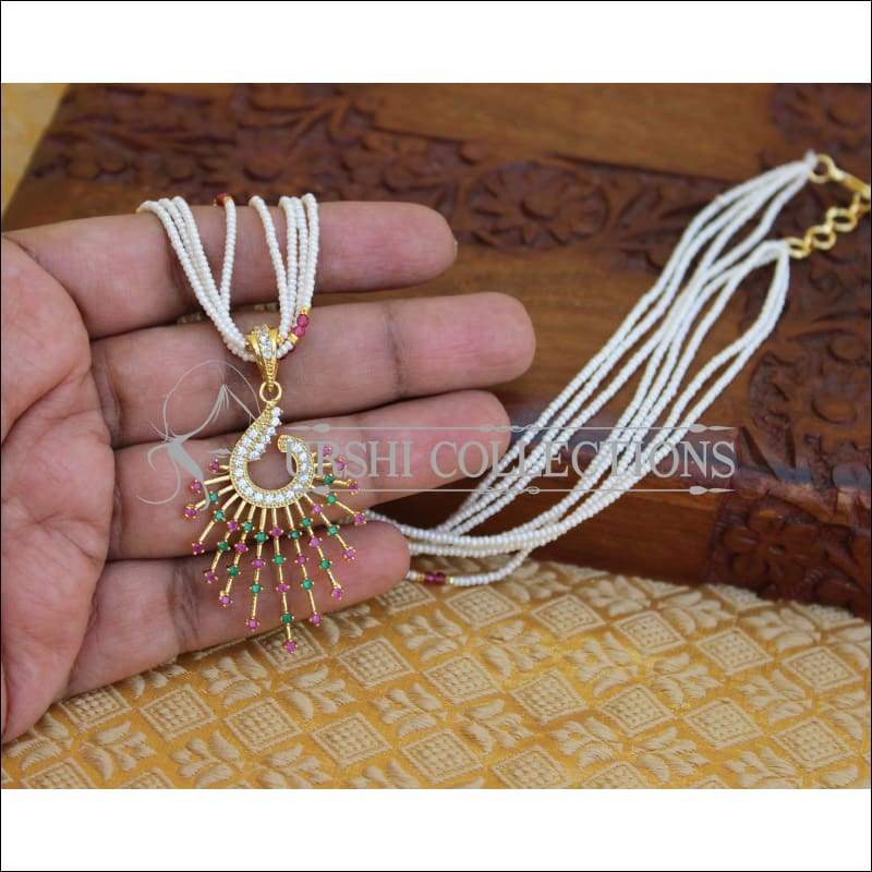 DESIGNER CZ GOLD PLATED PENDANT UTV276 - Pendant Set