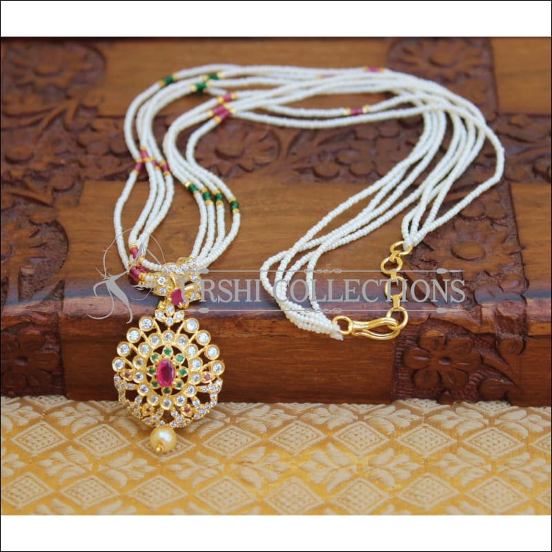 DESIGNER CZ GOLD PLATED PENTDANT UTV228 - Pendant Set