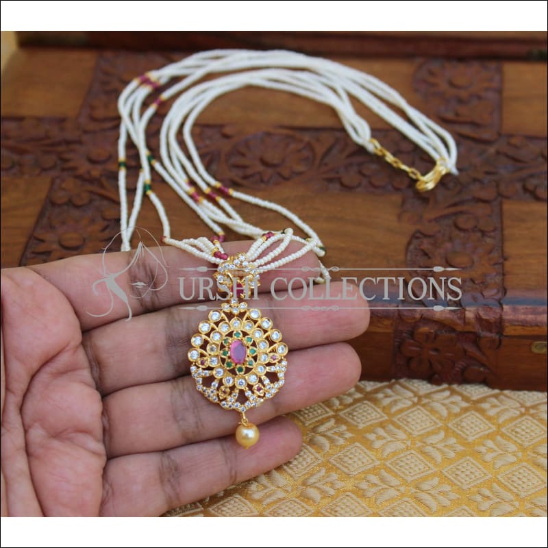 DESIGNER CZ GOLD PLATED PENTDANT UTV228 - Pendant Set