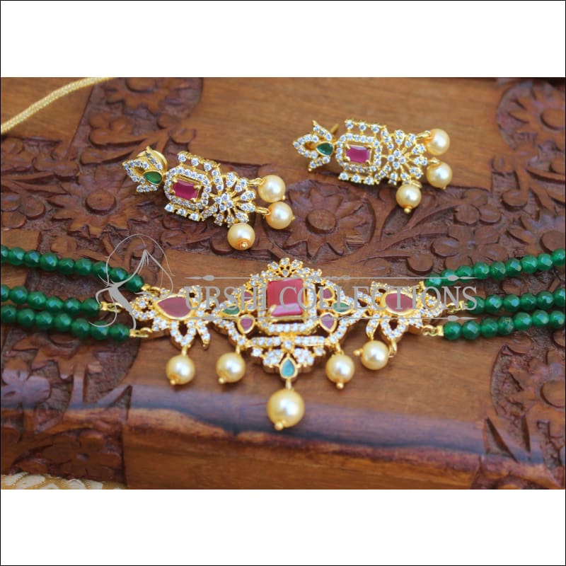 DESIGNER CZ HANDMADE NECKLACE SET UTV235 - Necklace Set