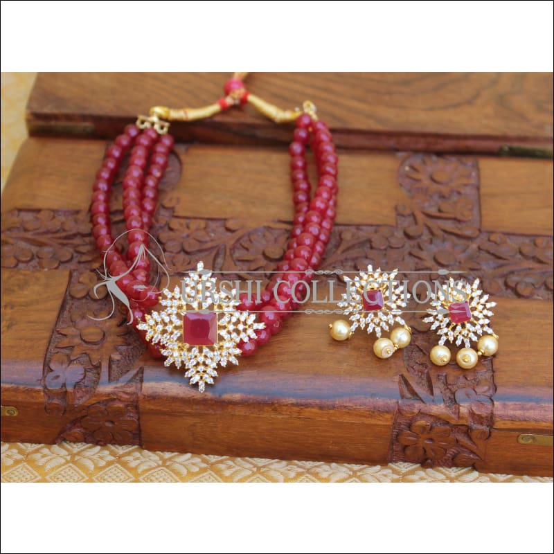 DESIGNER CZ HANDMADE NECKLACE SET UTV273 - Necklace Set