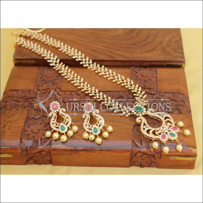 DESIGNER CZ JEWELLERY LONG NECKLACE SET UC-NEW31212 - Necklace Set