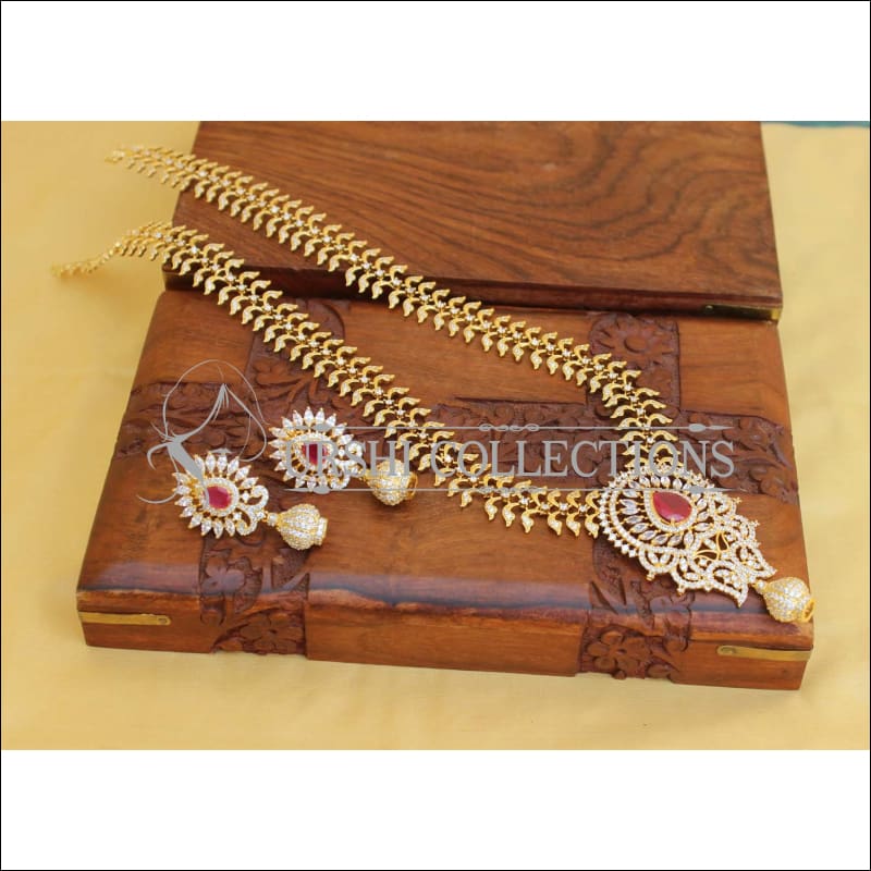 DESIGNER CZ JEWELLERY LONG NECKLACE SET UC-NEW31215 - Necklace Set