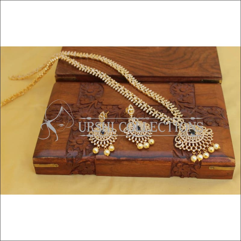 DESIGNER CZ JEWELLERY LONG NECKLACE SET UC-NEW3217 - Necklace Set
