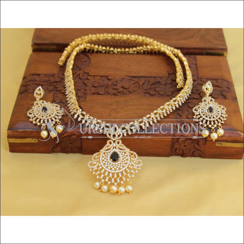 DESIGNER CZ JEWELLERY LONG NECKLACE SET UC-NEW3217 - Necklace Set