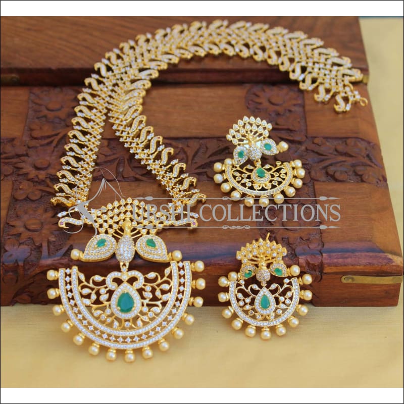 DESIGNER CZ JEWELLERY LONG NECKLACE SET UC-NEW3223 - Necklace Set