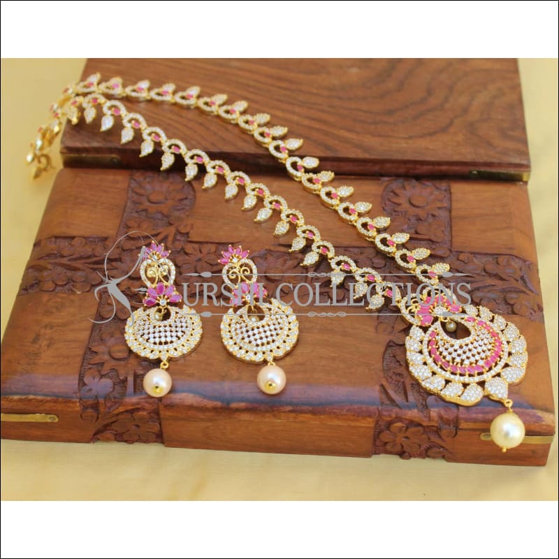 DESIGNER CZ JEWELLERY LONG NECKLACE SET UC-NEW3236 - Necklace Set