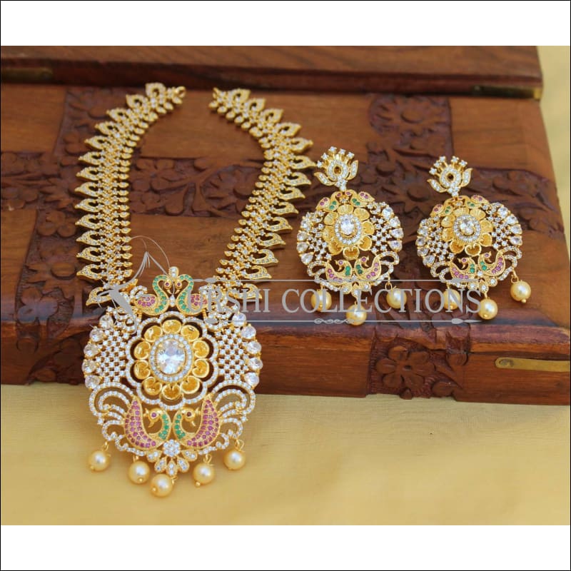 DESIGNER CZ JEWELLERY NECKLACE SET UC-31201 - White - Necklace Set